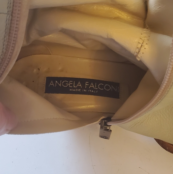 Vintage Italian Pale Blue Leather Slouchy Pointy Boots Sz 7 Angela Falconi! - Picture 6 of 6